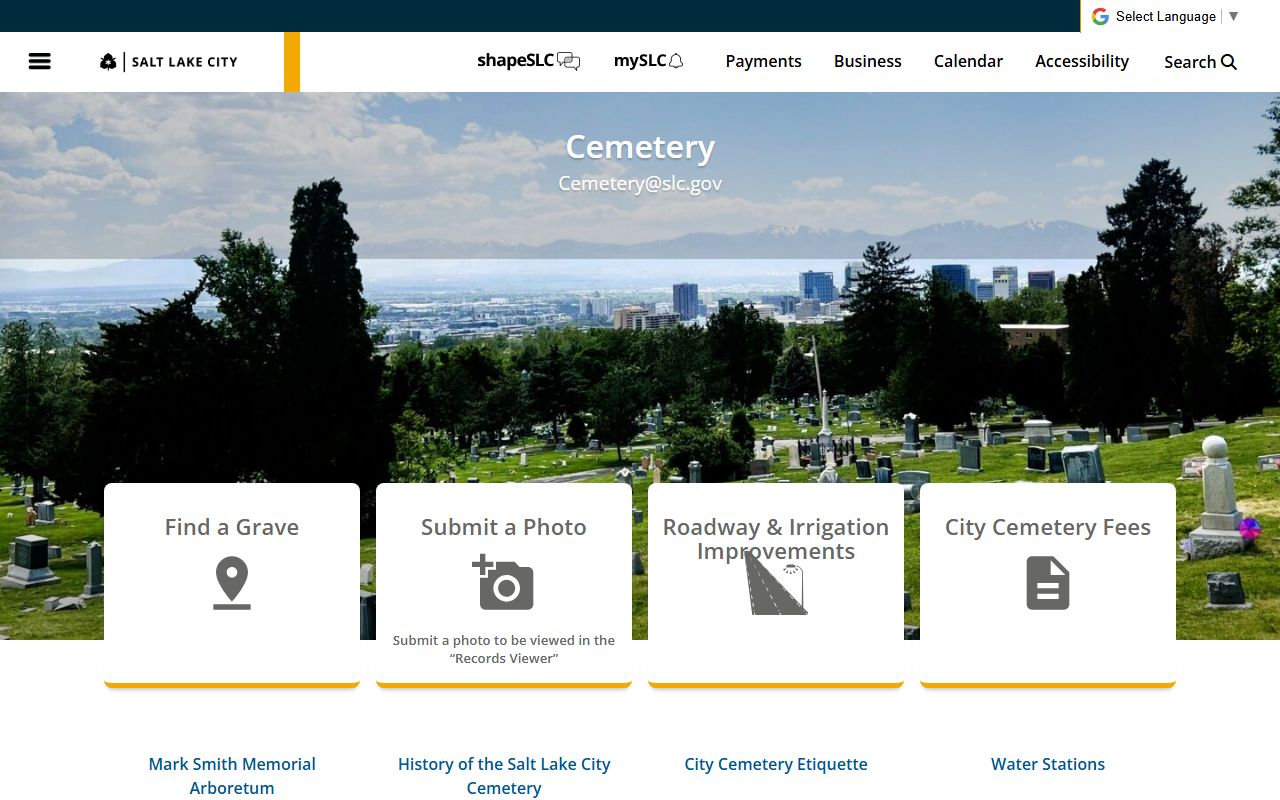Salt Lake City Cemetery burial records and death records research