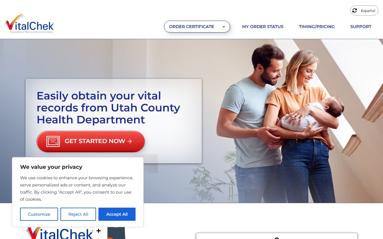 Utah County Health Department vital records office for Saratoga Springs death certificates