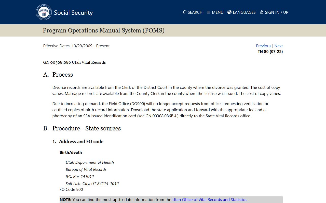 Daggett County death records SSA vital records guide
